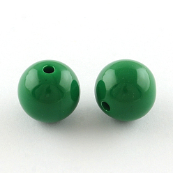 Sea Green Round Bubblegum Chunky Acrylic Beads, Opaque Beads, Sea Green, 20mm, Hole: 2.5mm, about 105pcs/500g