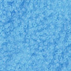 (3F) Transparent Frost Aquamarine Toho perles de rocaille rondes, perles de rocaille japonais, (3 f) aigue-marine givrée transparente, 11/0, 2.2mm, Trou: 0.8mm, environ5555 pcs / 50 g