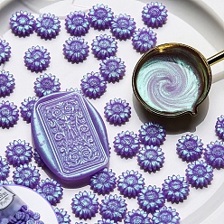 Medium Purple Sealing Wax Particles, for Retro Seal Stamp, Flower, Medium Purple, 11x5mm, 100pcs/bag
