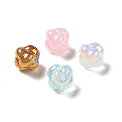 Mixed Color UV Plating Rainbow Iridescent Acrylic Beads, Knot, Mixed Color, 17x17.5x17.5mm, Hole: 2.8mm