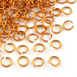 Orange Aluminum Wire Open Jump Rings, Orange, 20 Gauge, 6x0.8mm, Inner Diameter: 5mm, about 43000pcs/1000g