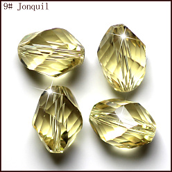 Light Khaki Imitation Austrian Crystal Beads, Grade AAA, Faceted, Bicone, Light Khaki, 10x13mm, Hole: 0.9~1mm