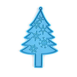 Темно-Голубой DIY рождественская елка подвеска пищевые силиконовые формы, формы для литья смолы, для уф-смолы, изготовление ювелирных изделий из эпоксидной смолы, глубокое синее небо, 130x84x6 мм