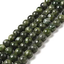 Olive Natural Gemstone Beads, Taiwan Jade, Round, Olive, about 10mm in diameter, hole: 1mm, about 38pcs/strand, 15 inch