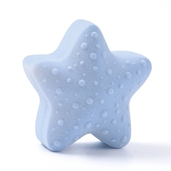 Bleu Ciel Boîtes à bijoux en velours forme étoile de mer, étui de rangement pour organisateur de boîte à bijoux portable, pour collier de boucles d'oreilles, bleu ciel, 6.2x6.1x3.8 cm