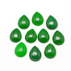 Green Natural Malaysia Jade Cabochons, teardrop, Green, 17~18x12~13x5mm