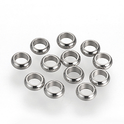 Stainless Steel Color 201 Stainless Steel Spacer Beads, Donut, Stainless Steel Color, 5x3.1mm, Hole: 1.8mm