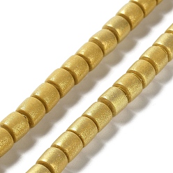Oro Hebras de cuentas de arcilla polimérica hechas a mano pintadas con spray, para suministros de manualidades de joyería diy, columna, oro, 6~6.5x6 mm, agujero: 1.8 mm, sobre 63~65 unidades / cadena, 15.43~15.87 pulgada (39.2~40.3 cm)