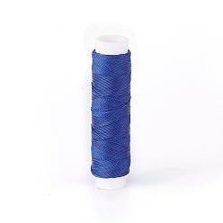 Bleu Royal Cordon torsadé rond en polyester ciré, cordon micro macramé, pour les projets en cuir, reliure, bleu royal, 0.65mm, environ 21.87 yards (20m)/rouleau