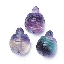 Fluorite Carved Natural Fluorite Beads, Tortoise, 16.5x13x9.5mm, Hole: 0.9mm