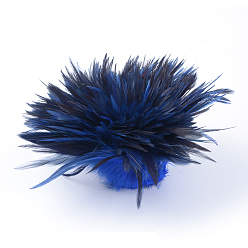 Blue Chicken feather Costume Accessories, Dyed, Blue, 35~155x7~35mm, about 750-800pcs/bundle