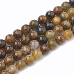 Pietersite Natural Pietersite Beads Strands, Dyed, Round, 6~7mm, Hole: 1mm, about 60~67pcs/strand, 15.7 inch