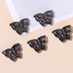 Butterfly Natural Silver Obsidian Beads, Butterfly, 13.5x16x6mm, Hole: 1.5mm