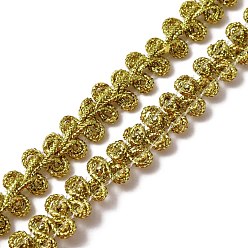 Vara de Oro Cintas trenzadas metálicas brillantes, cinta artesanal para manualidades y costura de disfraces de novia, vara de oro, 3/8 pulgada (10x2.5 mm)