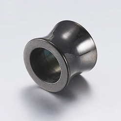 Bronze 304 billes d'acier inoxydable, Perles avec un grand trou   , sablier, gris anthracite, 10x8mm, Trou: 7mm