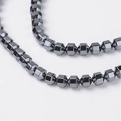 Hematite Plated Non-Magnetic Synthetic Hematite Beads Strands, Hematite Plated, 4x4mm, Hole: 0.8mm, about 100pcs/strand, 15.7 inch