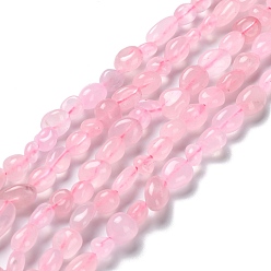 Quartz Rose Naturel a augmenté perles de quartz brins, nuggets, 7.5~16x7.5~9x4~7mm, Trou: 0.9mm, Environ 41~44 pcs/chapelet, 16.14''~17.32'' (41~44 cm)