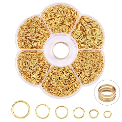 Золотой 1874шт железные открытые прыжковые кольца прыжковые кольца с латунными кольцами, без никеля , золотые, 4~18x0.7~9 мм, внутренний диаметр: 2.6~8 мм