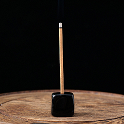 Obsidian Natural Obsidian Incense Burners, Sqaure Incense Holders, Home Office Teahouse Zen Buddhist Supplies, 15~20mm