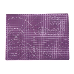 Purple PVC Cutting Mat Pad, for Desktop Fine Manual Work Leather Craft Sewing DIY Punch Board, Purple, 30x22x0.3cm