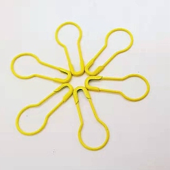Yellow Iron Safety Pins, Calabash/Gourd Pin, Bulb Pin, Sewing Tool, Yellow, 22x10x1.5mm, about 1000pcs/bag