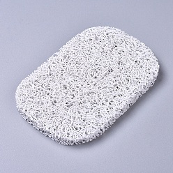 White PVC Soap Saver Pads, Oval, for Soap Dish Soap Holder Accessory, White, 118x76x10mm