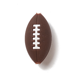 Brun Saddle Perles focales en silicone, de rugby, selle marron, 26x14x13mm, Trou: 3mm