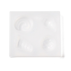 White DIY Pendants Silicone Molds, Resin Casting Molds, For UV Resin, Epoxy Resin Jewelry Making, Swiss Roll & Bread & Croissant, White, 107x96x18mm, Inner Diameter: 34~52mm