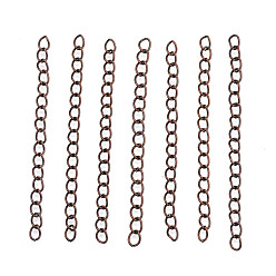 Cobre Rojo Extensor de cadena de hierro, cadenas del encintado, sin níquel, cobre rojo, 70 mm, link: 5~5.5x3.5~4x0.8 mm