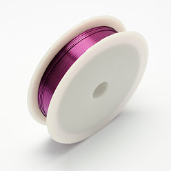 Purple Round Copper Wire for Jewelry Making, Purple, 26 Gauge, 0.4mm, about 39.37 Feet(12m)/roll, 10 rolls/set