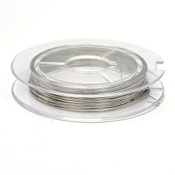Light Grey Round Copper Jewelry Wire, Light Grey, 0.3mm, about 32.8 Feet(10m)/roll, 10 rolls/group