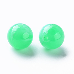 Medium Spring Green Acrylic Beads, Imitation Gemstone, Round, Medium Spring Green, 12mm, Hole: 2mm, about 560pcs/500g