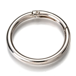 Platinum Zinc Alloy Spring Gate Rings, O Rings, Platinum, 39x4mm, Inner Diameter: 31mm
