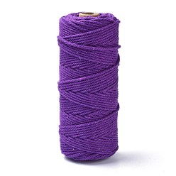 Indigo Cotton String Threads, for DIY Crafts, Gift Wrapping and Jewelry Making, Indigo, 3mm, about 109.36 Yards(100m)/Roll
