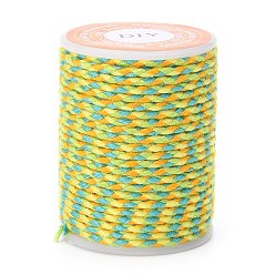 Green Yellow 4-Ply Polycotton Cord, Handmade Macrame Cotton Rope, for String Wall Hangings Plant Hanger, DIY Craft String Knitting, Green Yellow, 1.5mm, about 4.3 yards(4m)/roll
