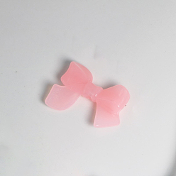 Pink Perles acryliques, imitation gelée, bowknot, rose, 24x33x7mm, Trou: 3mm, environ 500 g /sachet 