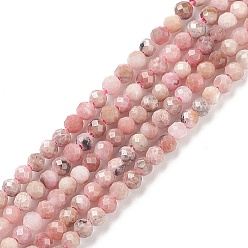 Rhodonite Natural Rhodonite Bead Strands, Faceted Round, 3mm, Hole: 0.8mm, about 123pcs/strand, 15 inch