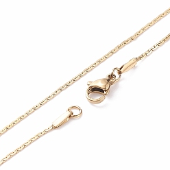 Golden 304 Stainless Steel Chain Necklaces, with Lobster Claw Clasps, Golden, 17.7 inch(45cm), 1.2x0.4mm