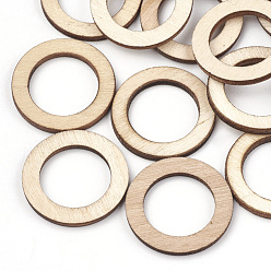 Wheat Laser Cut Wood Shapes, Unfinished Wooden Embellishments, Wooden Linking Rings, Ring, Wheat, 30x2.5mm, Inner Diameter: 20mm