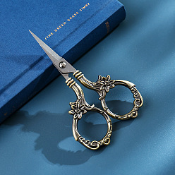 Античная Бронза Ретро ножницы из нержавеющей стали, ножницы для вышивания, швейные ножницы, античная бронза, 90x53 мм