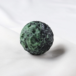 Unakita Decoraciones de pantalla natural de unakite, adorno de piedra de energía reiki, meteorito luna redonda, 40 mm