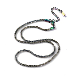 Rainbow Color Ion Plating(IP) 304 Stainless Steel Spike Link Chain Necklace, Rainbow Color, 16.06 inch(40.8cm)