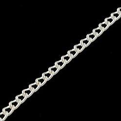 Plata Cadenas del encintado de hierro sin soldar, con carrete, el color plateado de plata, 2.5x1.6x0.45 mm, aproximadamente 328.08 pies (100 m) / rollo