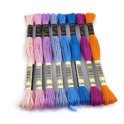 Mixed Color 8 Skeins 8 Colors 6-Ply Crochet Threads, Embroidery Floss, Mercerized Cotton Yarn for Lace Hand Knitting, Mixed Color, 1mm, about 8.75 Yards(8m)/skein, 1 skein/color
