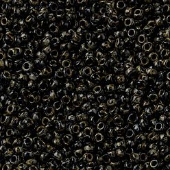 (RR4511) Black Picasso MIYUKI Round Rocailles Beads, Japanese Seed Beads, 15/0, (RR4511) Black Picasso, 15/0, 1.5mm, Hole: 0.7mm, about 27777pcs/50g
