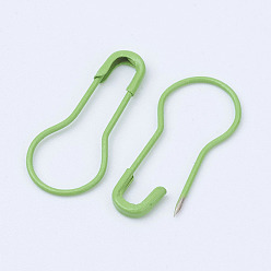 Green Iron Calabash Pins, Knitting Stitch Marker, Green, 22x10x2mm, Pin: 0.7mm