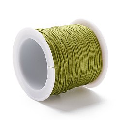 Olive Fil de nylon, matériel de bricolage pour la fabrication de bijoux, olive, 1 mm, 100 mètres / rouleau