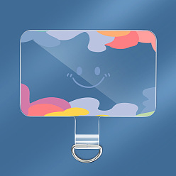 Smiling Face Пластиковый ремешок для мобильного телефона из ПВХ, прозрачная прокладка для крепления патчей, прямоугольные, улыбающееся лицо, 5x3.6 см