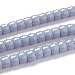 Gray K9 Glass Beads Strands, Imitation Jade Glass Beads, Column, Gray, 8~8.5x5.5~6mm, Hole: 1.4mm, about 67pcs/Strand, 15.83 inch(40.2cm)