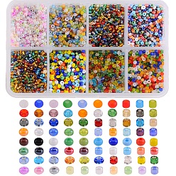 Color mezclado 160 g 8 cuentas de semillas de vidrio estilo, ronda pequeñas perlas, color mezclado, 20 g / estilo